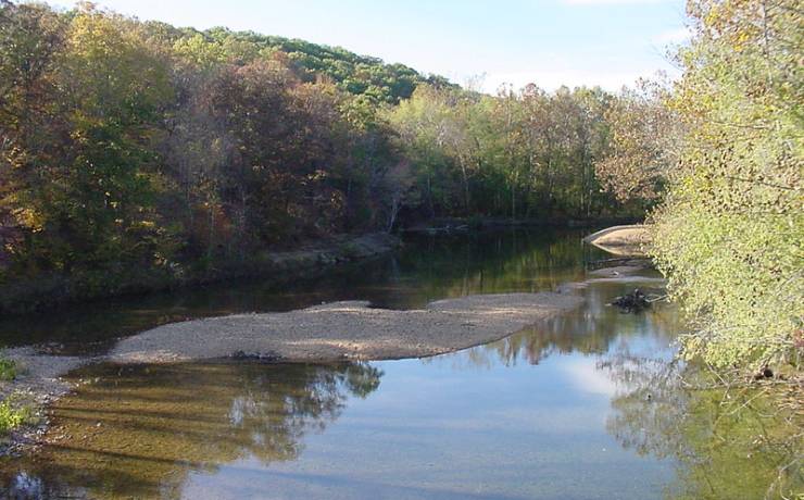 Beautiful river flowing through Sam A. Baker State Park