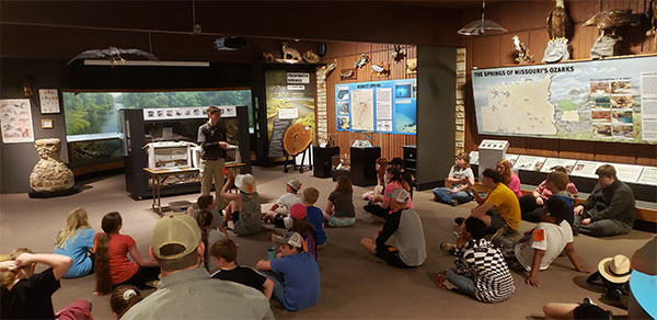 kids doing an activity in the nature center