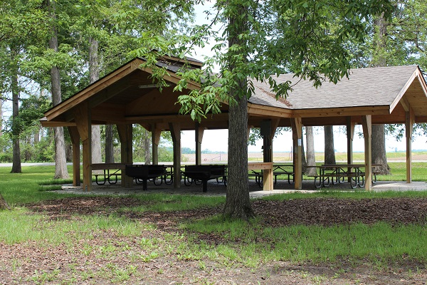 picnic shelter with two large grills