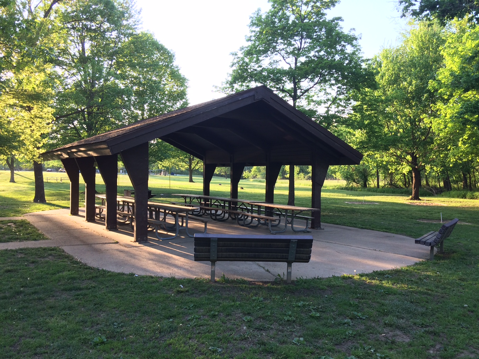 open picnic shelter and grill