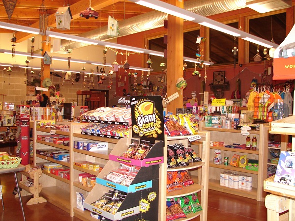 shelves of products inside the store