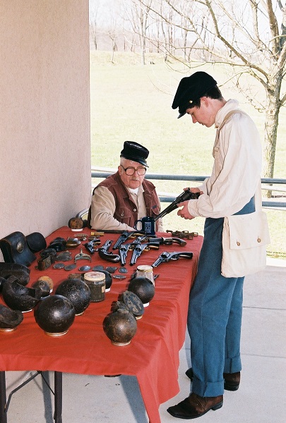 artillery display table at a re-enactment