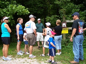group getting ready to go on a guided hike