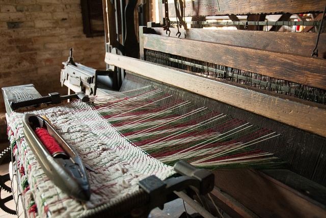 a weaving machine inside the mill