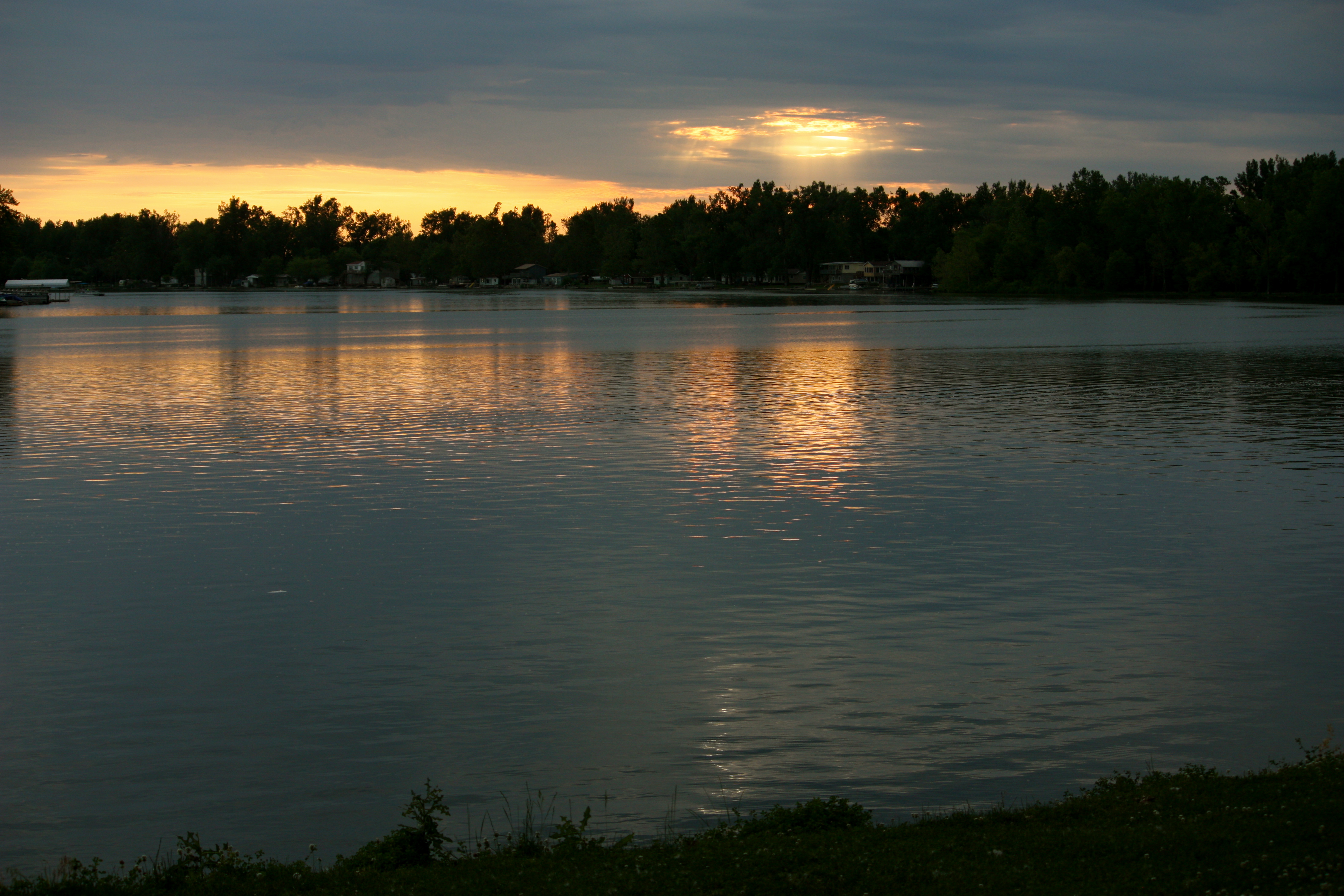 sunset over a lake