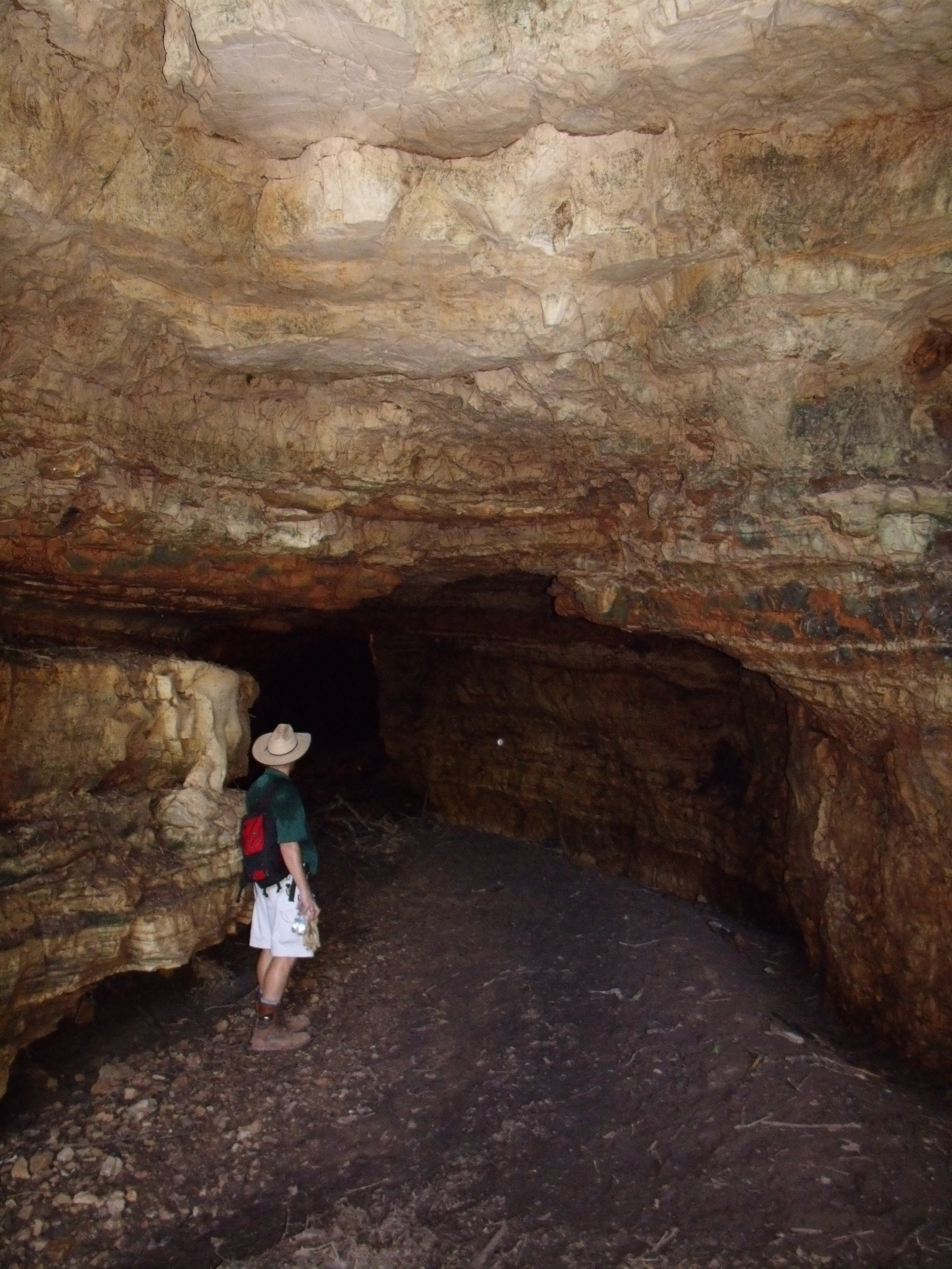 The interior of a cave entrance