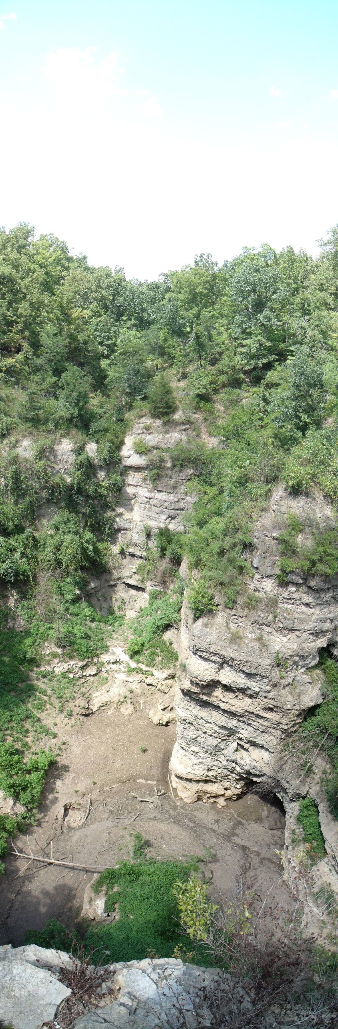 Aerial view of cliffs