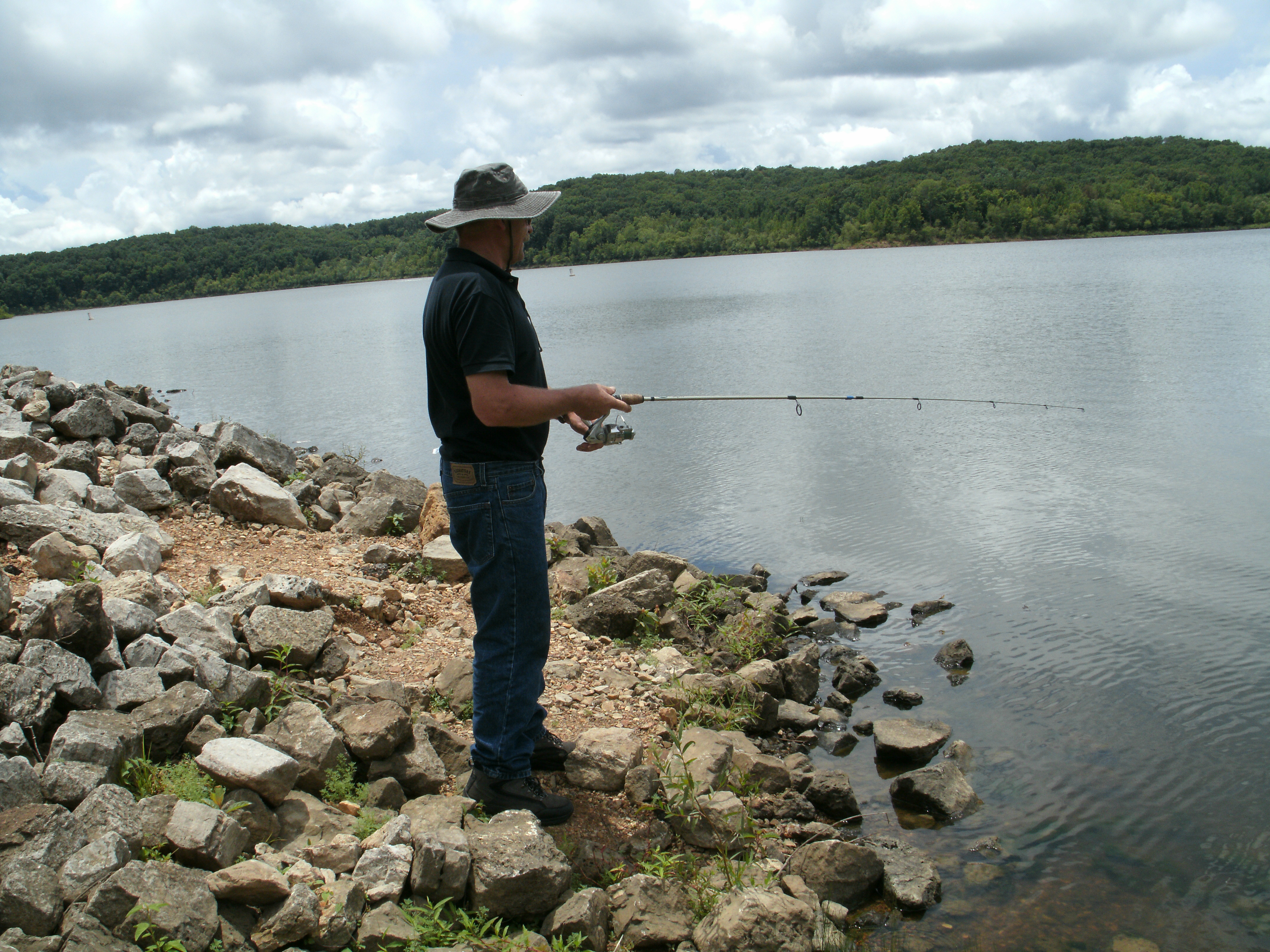 A man fishing
