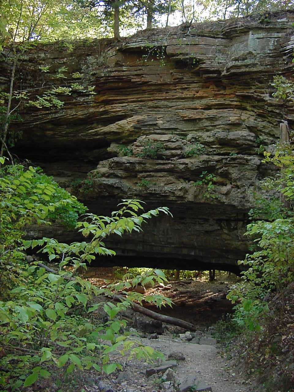 A rock over hang