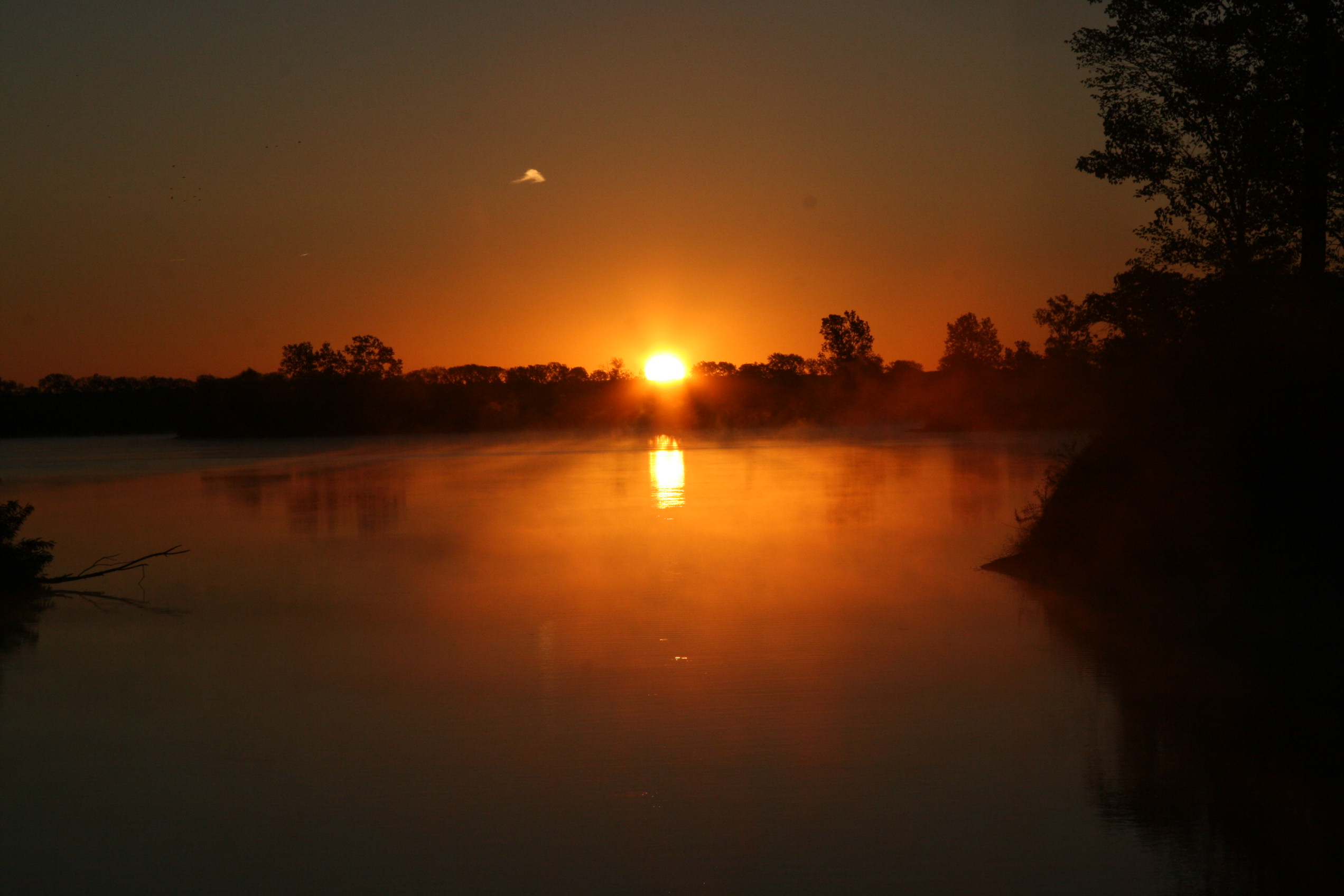 Sunset over the water