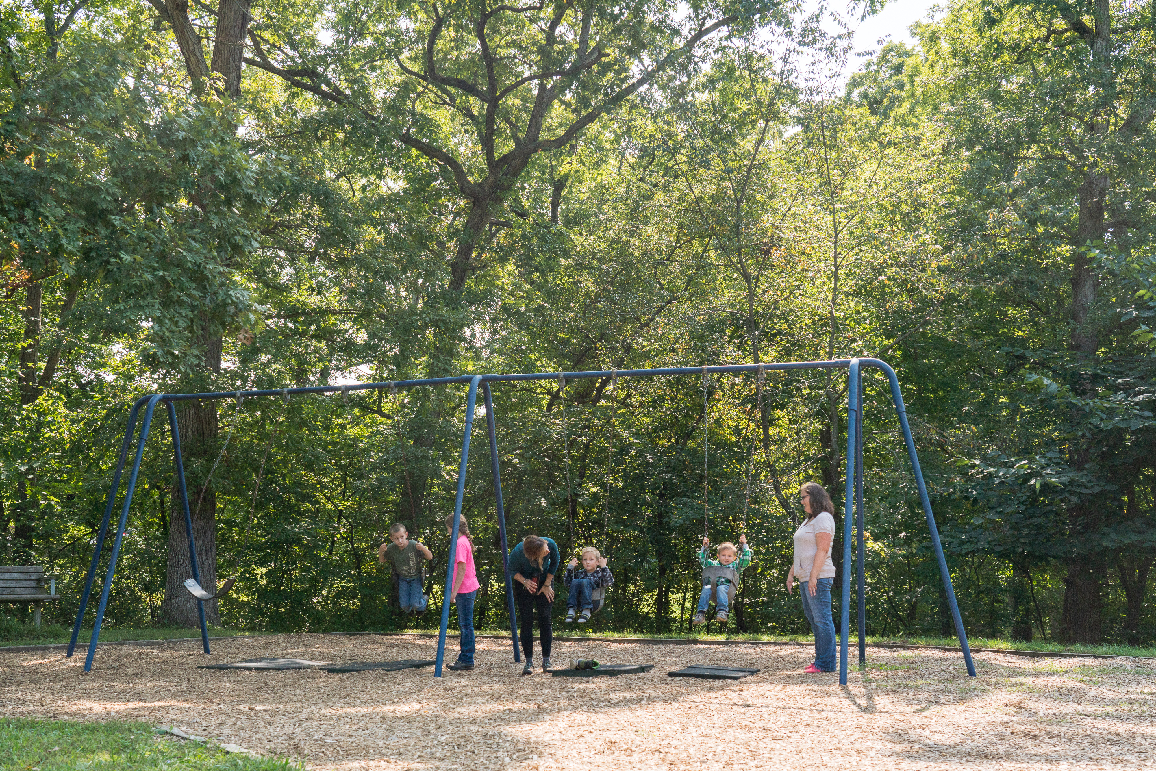 Kids on a swing set
