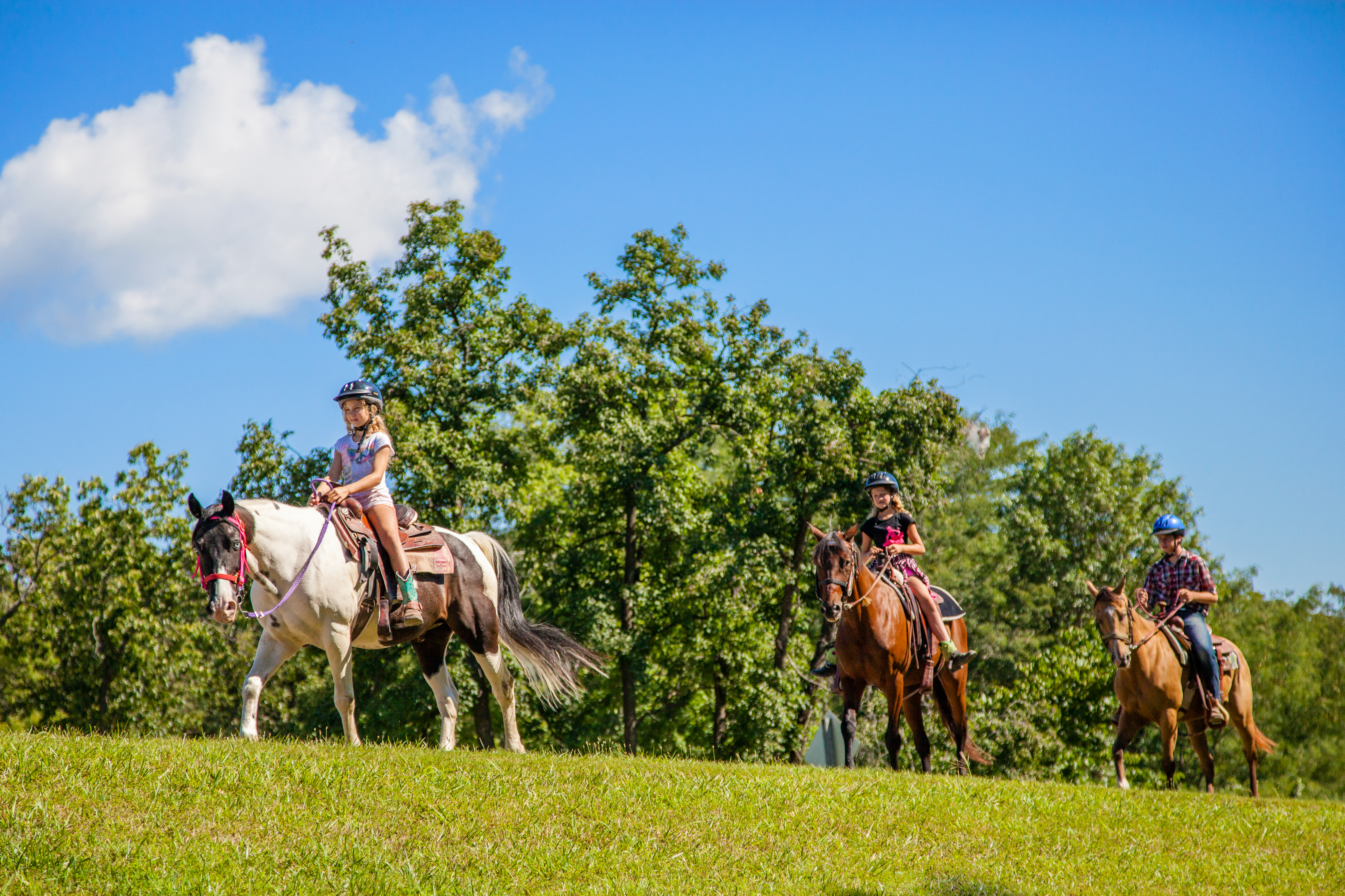 People riding horses