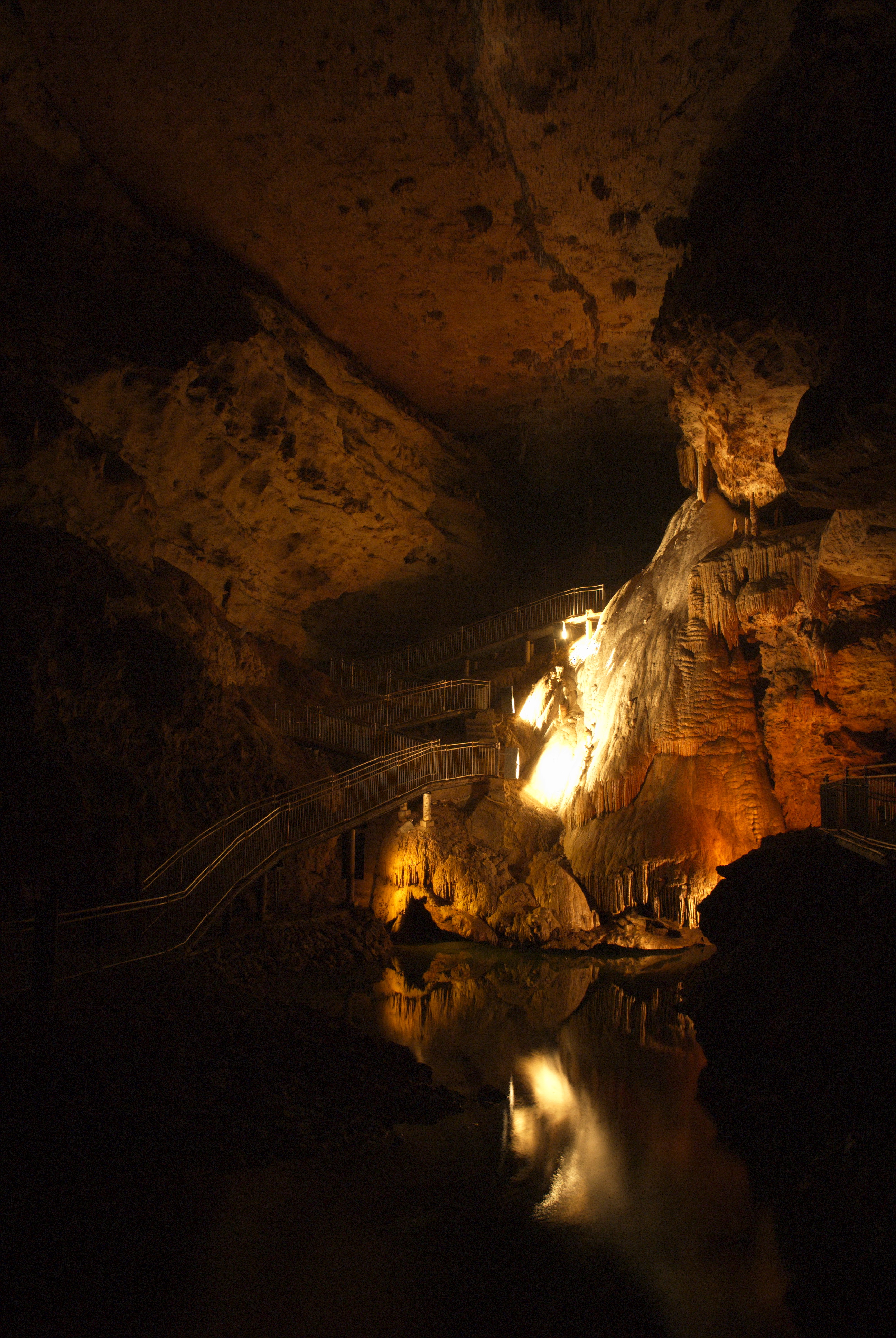 Winding stairs in a cave