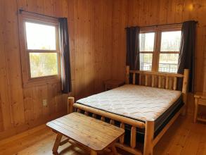 Table and futon inside cabin