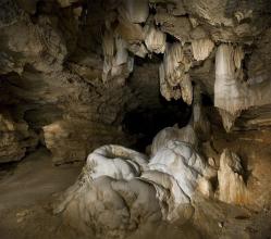 cave formation called Angel Showers inside Ozark Caverns