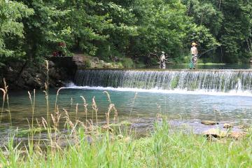 Two people fishing