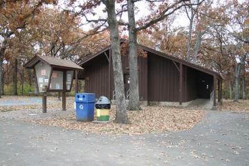 Exterior of showerhouse at Knob Noster
