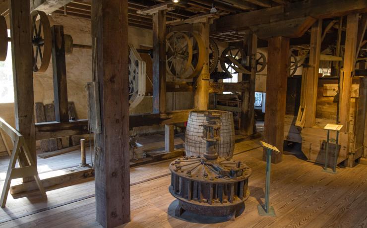 Museum exhibit of the inside of a mill
