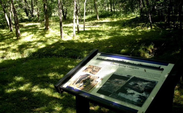 An informational sign for the Lower Spring Complex