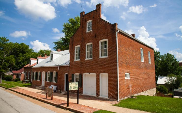 An old German brick building at Deutschheim