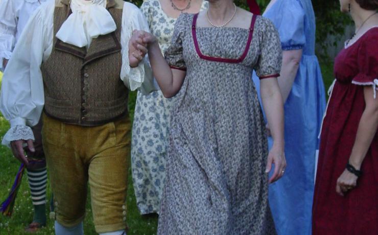 A group of six historical re-enactors