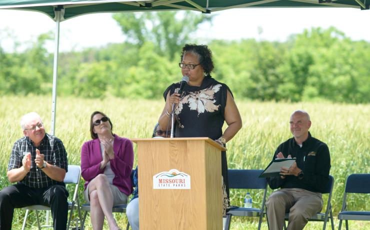 A person giving a speech