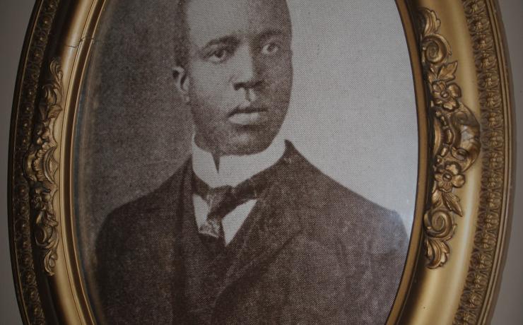 A picture of Scott Joplin on display