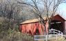 A red covered bridge