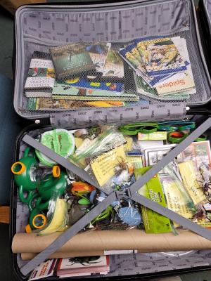 A suitcase with tools for kids to learn about Arthropods