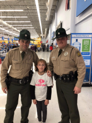 Rangers shopping with a kid