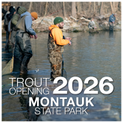 Trout fisherman in water at Montauk State Park.