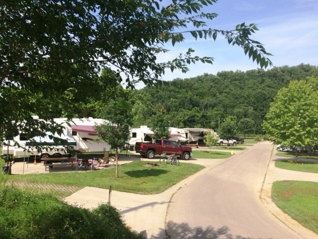 view of campers in one of the campgrounds