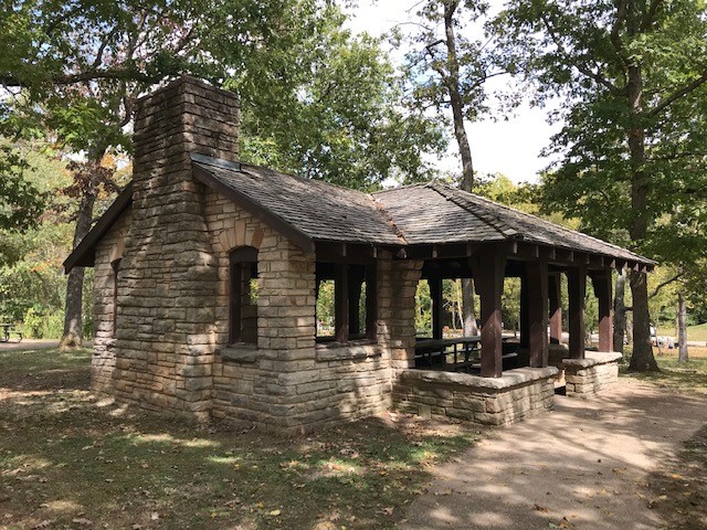 Historic rock picnic shelter