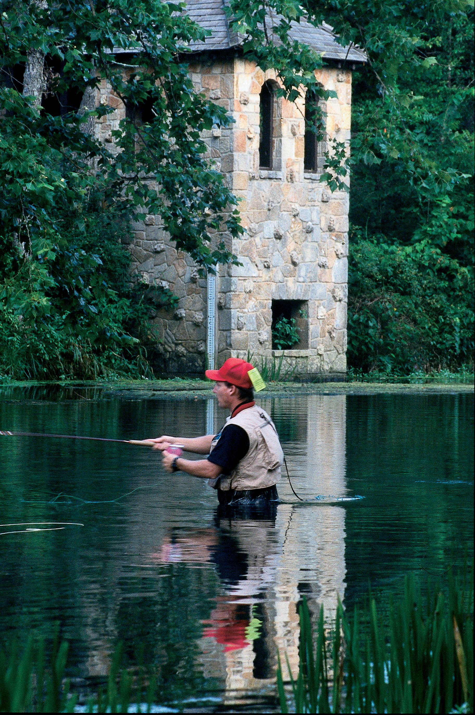 Man trout fishing