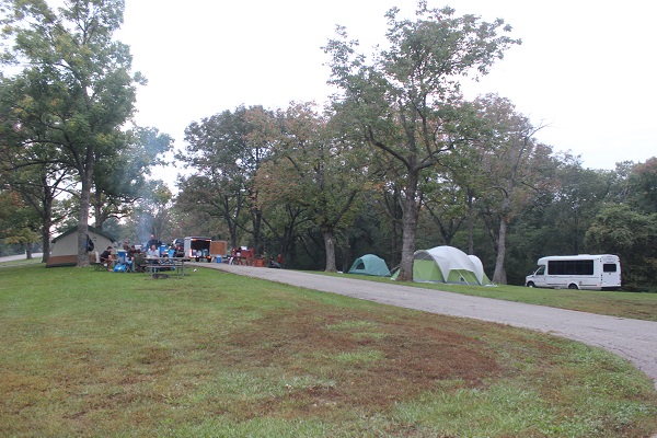 a few tents and vehicles in the special-use area