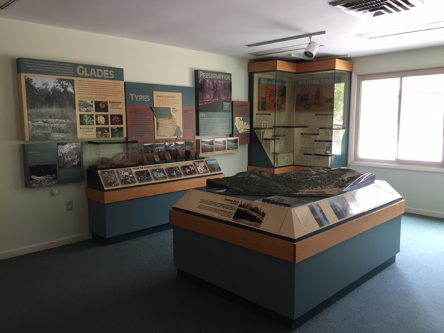 displays inside the visitor center