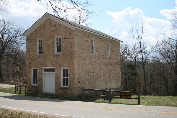 two-story old rock building