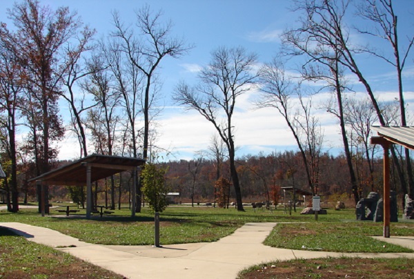 pathway leading to various picnic sites and the playground