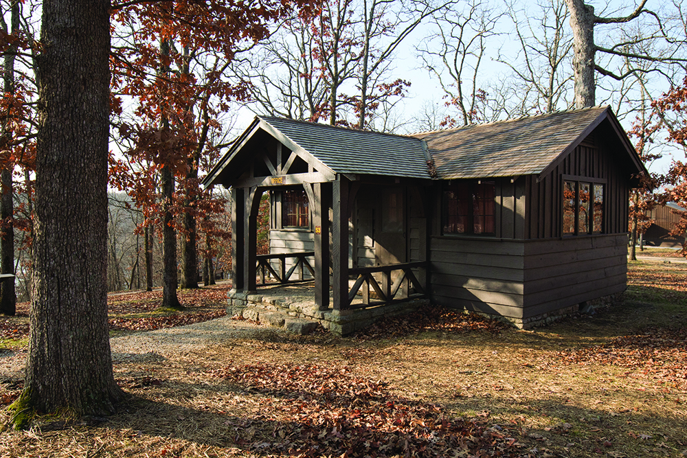exterior of a rustic cabin
