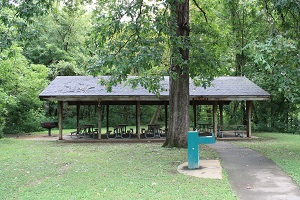 picnic shelter and water fountain