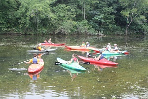 several kayaks on the river