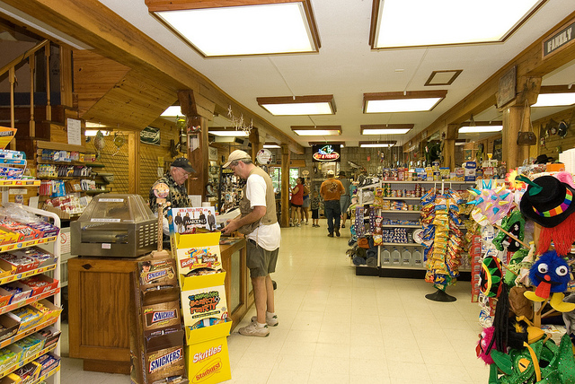 a man shopping inside of the park store 