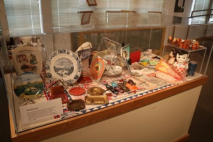 Route 66 artifacts on display inside the visitor center