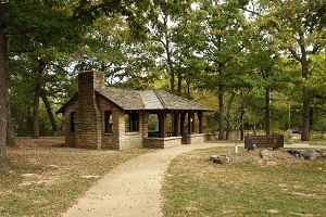 historic rock picnic shelter