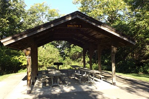 picnic shelter with tables