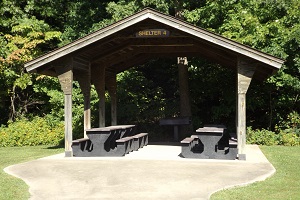 picnic shelter with tables