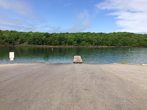 concrete boat launch with dock