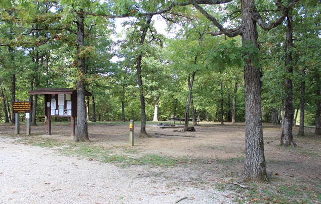 shaded area with information kiosk