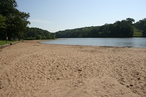 the sand swimming beach