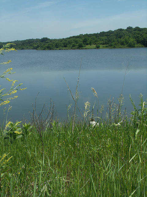 the lake at Watkins Mill State Park